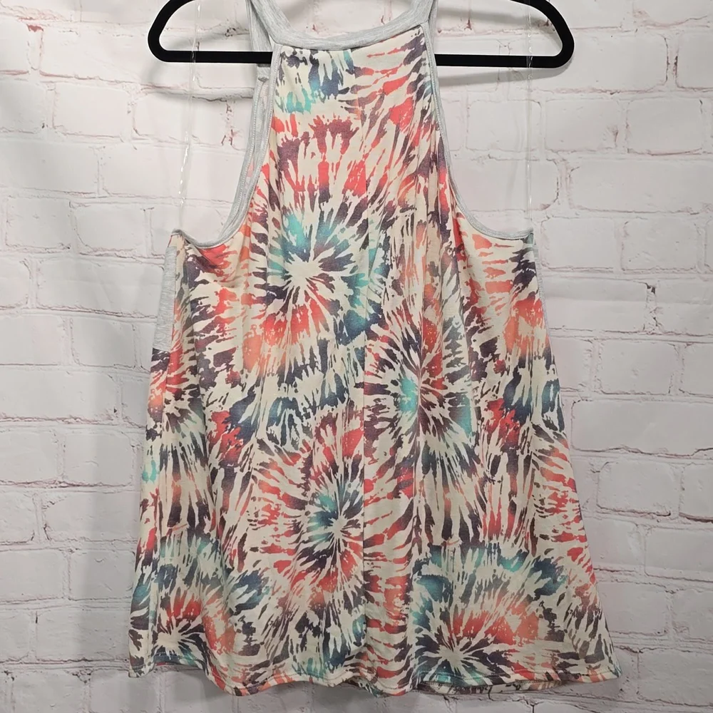 Glitzy Girlz Vibrant Tie-Dye Tank Top Womens Size 4x - Picture 7 of 9